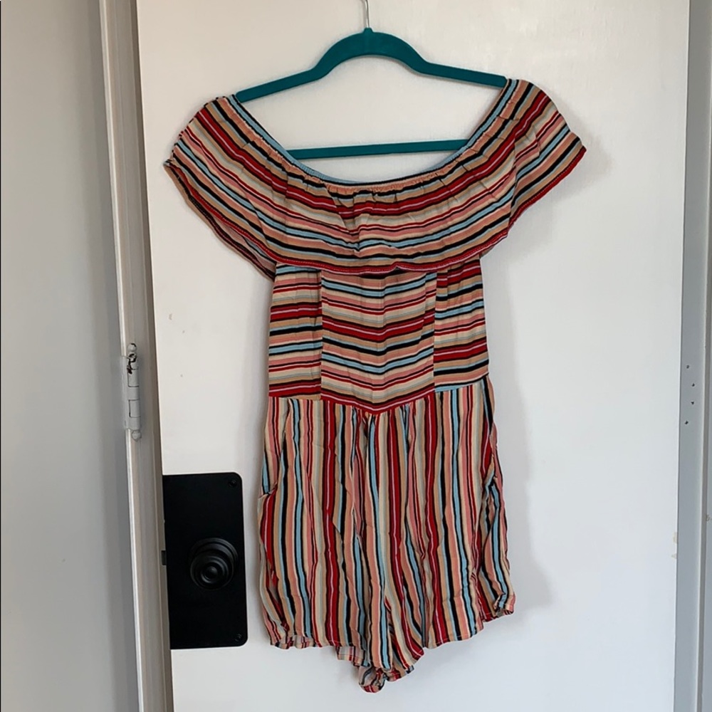 Striped multicolor romper